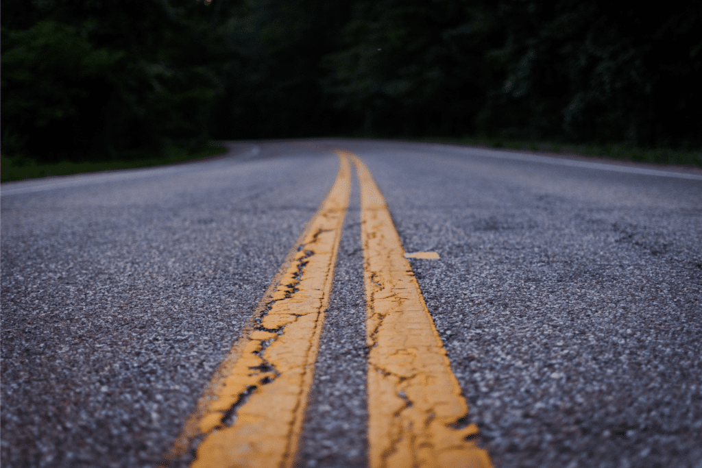 Road with yellow lines